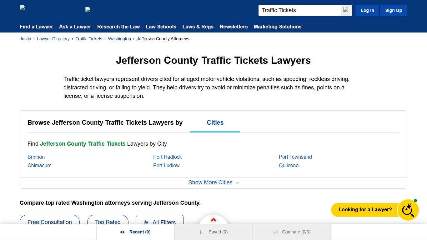 Best Traffic Tickets Lawyers in Jefferson County, WA Justia Lawyer Directory